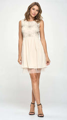 Embellished A - Line Dress β Delicate Floral Design - Wear and Wander
