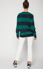 Embroidered Rebody Rugby Striped Sweatshirt Sustainable - Wear and Wander