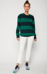 Embroidered Rebody Rugby Striped Sweatshirt Sustainable - Wear and Wander
