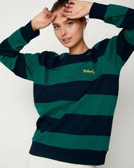 Embroidered Rebody Rugby Striped Sweatshirt Sustainable - Wear and Wander