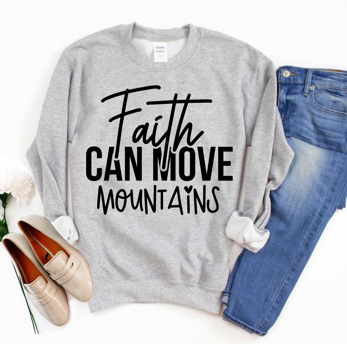 Faith Can Move Mountains Sweatshirt - Wear and Wander