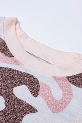 Fashion Dusty Pink Digital Camo Print Sweatshirt - Wear and Wander