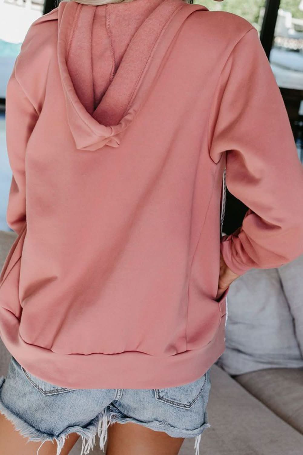 Fashion Pink Zip - up Hoodie Jacket - Wear and Wander