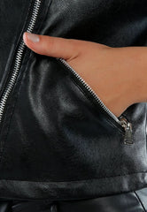 Faux Leather Biker Jacket - Wear and Wander