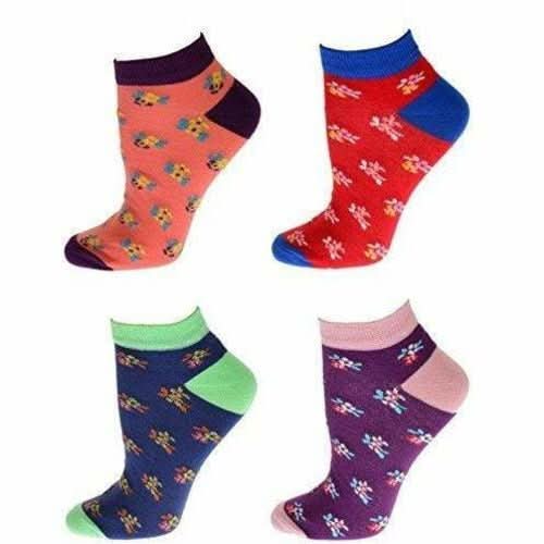 Floral Pattern Ankle Low Cut Cotton Socks - Wear and Wander