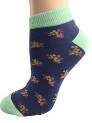 Floral Pattern Ankle Low Cut Cotton Socks - Wear and Wander