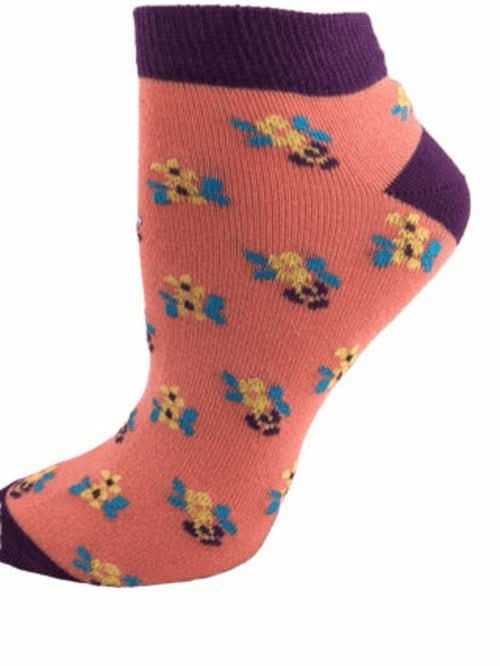 Floral Pattern Ankle Low Cut Cotton Socks - Wear and Wander