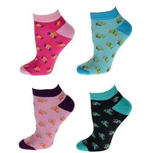 Floral Pattern Ankle Low Cut Cotton Socks - Wear and Wander