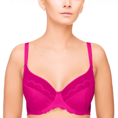 Full Figure Unlined Bra Lauma Vivian Pink - Wear and Wander