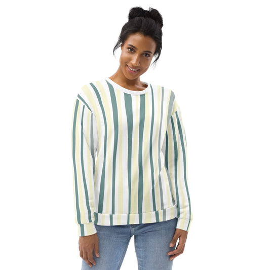 Graphic Sweatshirt for Women Green Yellow Geometric Lines - Wear and Wander