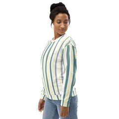 Graphic Sweatshirt for Women Green Yellow Geometric Lines - Wear and Wander