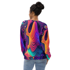 Graphic Sweatshirt for Women Vibrant Psychedelic Kaleidoscope Boho - Wear and Wander