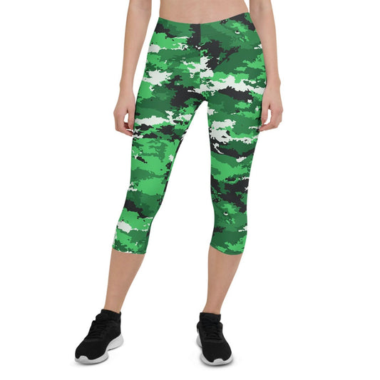 Green Camo Capri Leggings - Wear and Wander