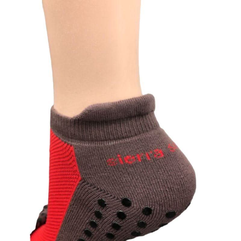 Heel Tab Mesh Top Cotton Anklet Socks with Non - Skid Women's Gripper - Wear and Wander
