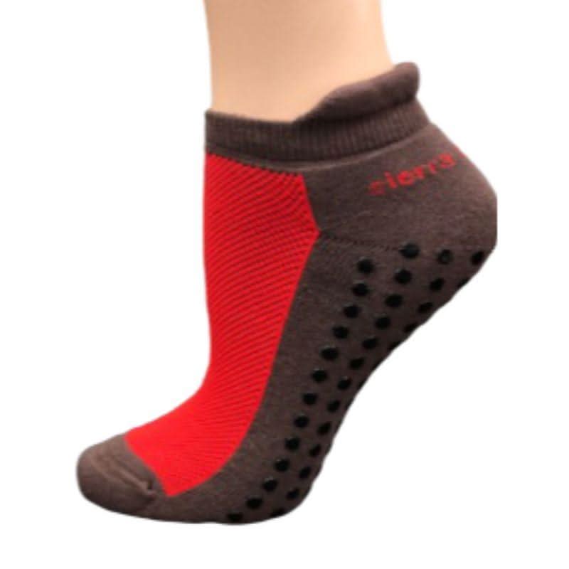 Heel Tab Mesh Top Cotton Anklet Socks with Non - Skid Women's Gripper - Wear and Wander