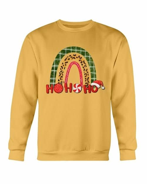 HO HO HO Rainbow Santa Christmas Sweatshirt - Wear and Wander