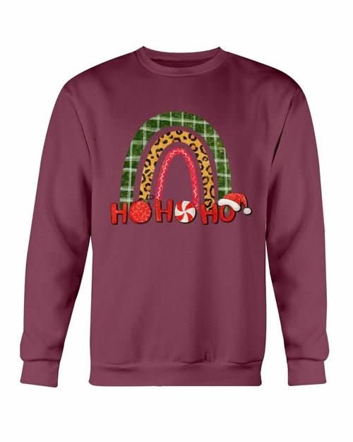 HO HO HO Rainbow Santa Christmas Sweatshirt - Wear and Wander