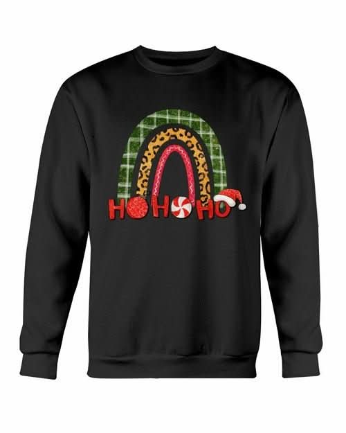 HO HO HO Rainbow Santa Christmas Sweatshirt - Wear and Wander