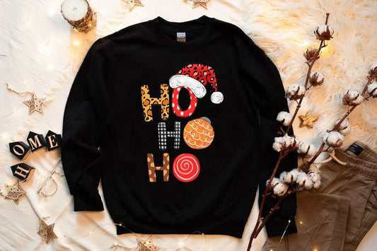 HO HO HO Santa Christmas Cap Sweatshirt - Wear and Wander