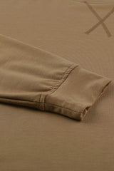 Khaki Crew Neck Long Sleeve Sweatshirt - Wear and Wander