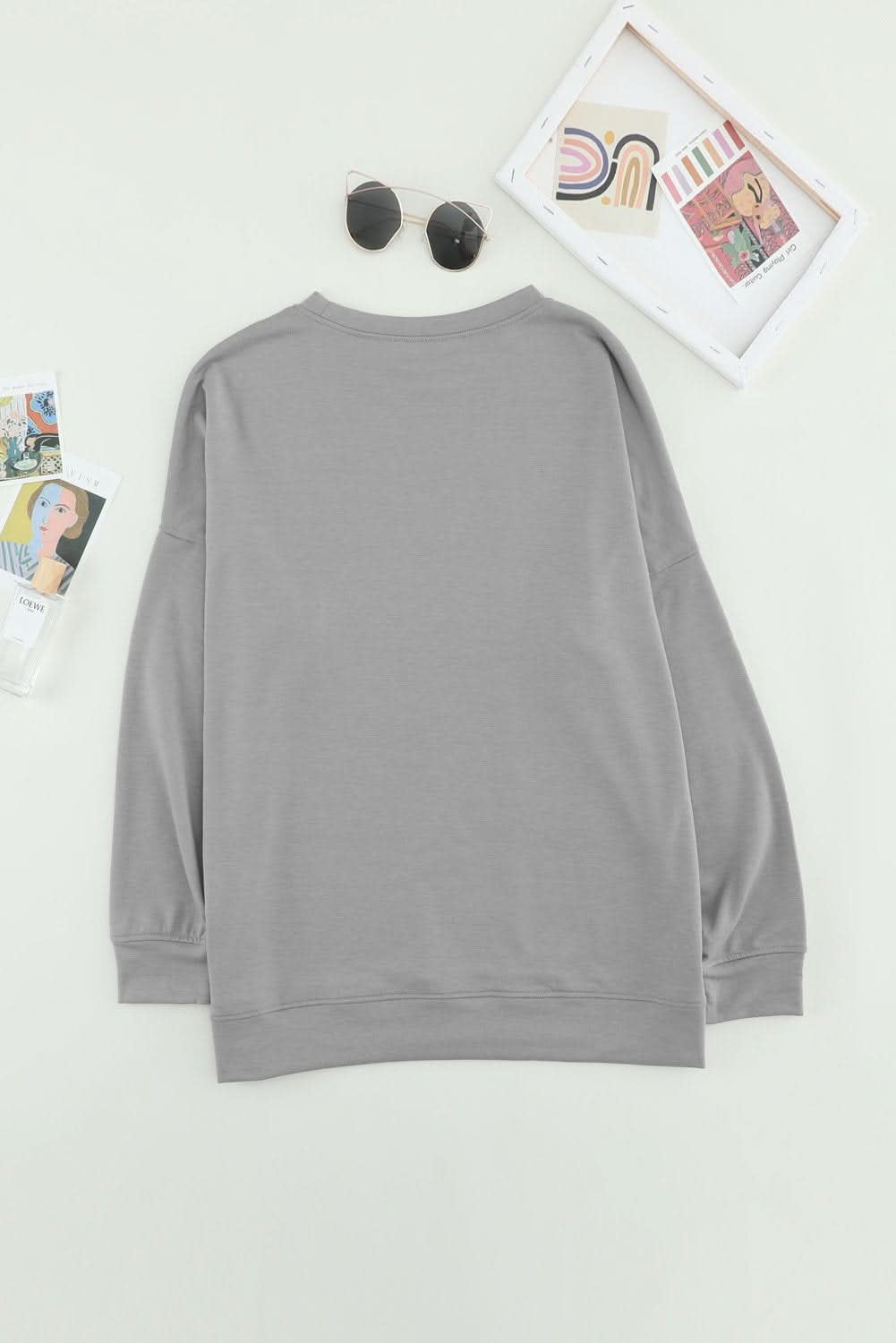 Khaki Crew Neck Long Sleeve Sweatshirt - Wear and Wander