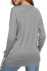 Khaki Crew Neck Long Sleeve Sweatshirt - Wear and Wander