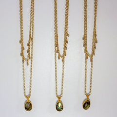 Labradorite Layered Pendant and Beads Necklace - Wear and Wander