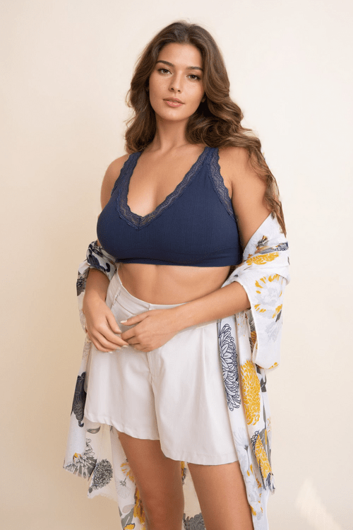 Lace Trim Padded Bralette Plus - Wear and Wander