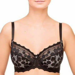 Lauma Pearly Shadow Semi Sheer Full Figure Polka Dot Lace Bra - Wear and Wander