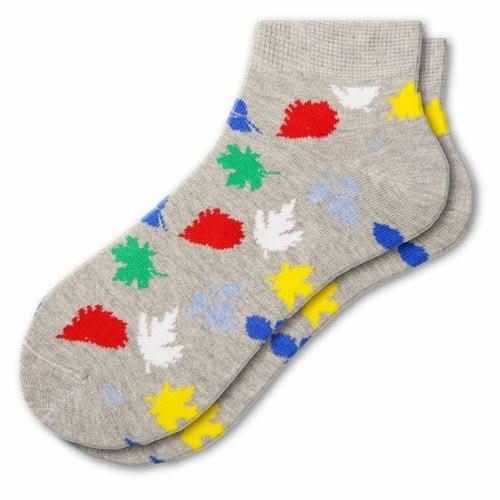 Leaf Pattern Ankle Cotton Socks - Wear and Wander