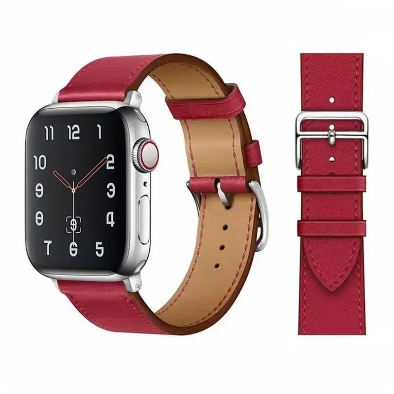 Leather strap For Apple watch band 44mm 45mm 41mm 40mm watchbands Loop bracelet for iWatch ultra 2 49mm series 10 9 8 7 6 5 4 SE - Wear and Wander