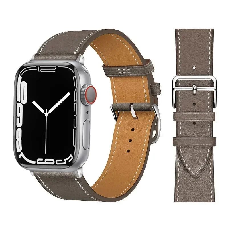 Leather strap For Apple watch band 44mm 45mm 41mm 40mm watchbands Loop bracelet for iWatch ultra 2 49mm series 10 9 8 7 6 5 4 SE - Wear and Wander