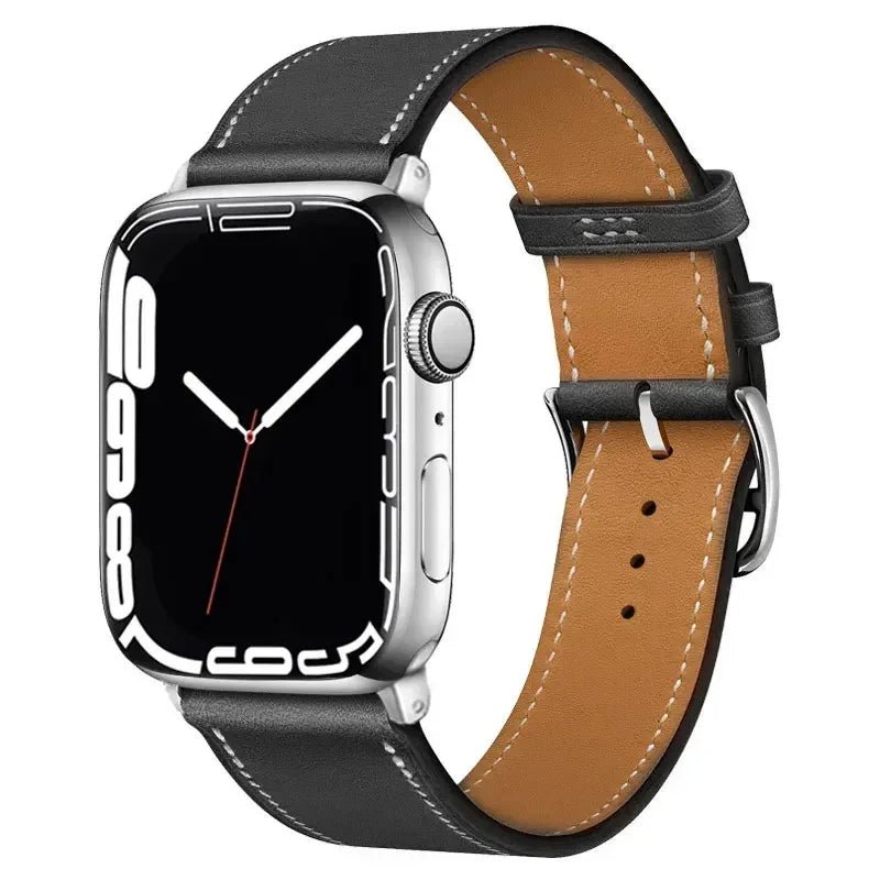 Leather strap For Apple watch band 44mm 45mm 41mm 40mm watchbands Loop bracelet for iWatch ultra 2 49mm series 10 9 8 7 6 5 4 SE - Wear and Wander