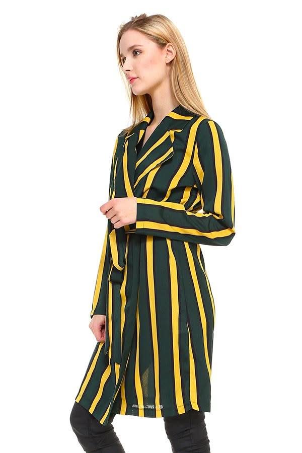 Multi Stripe Long Blazer - Wear and Wander