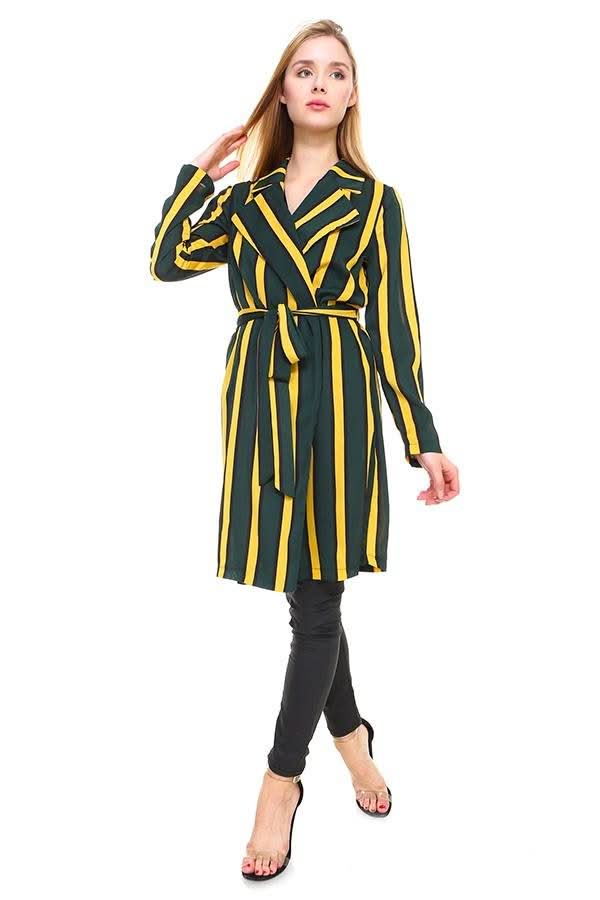 Multi Stripe Long Blazer - Wear and Wander