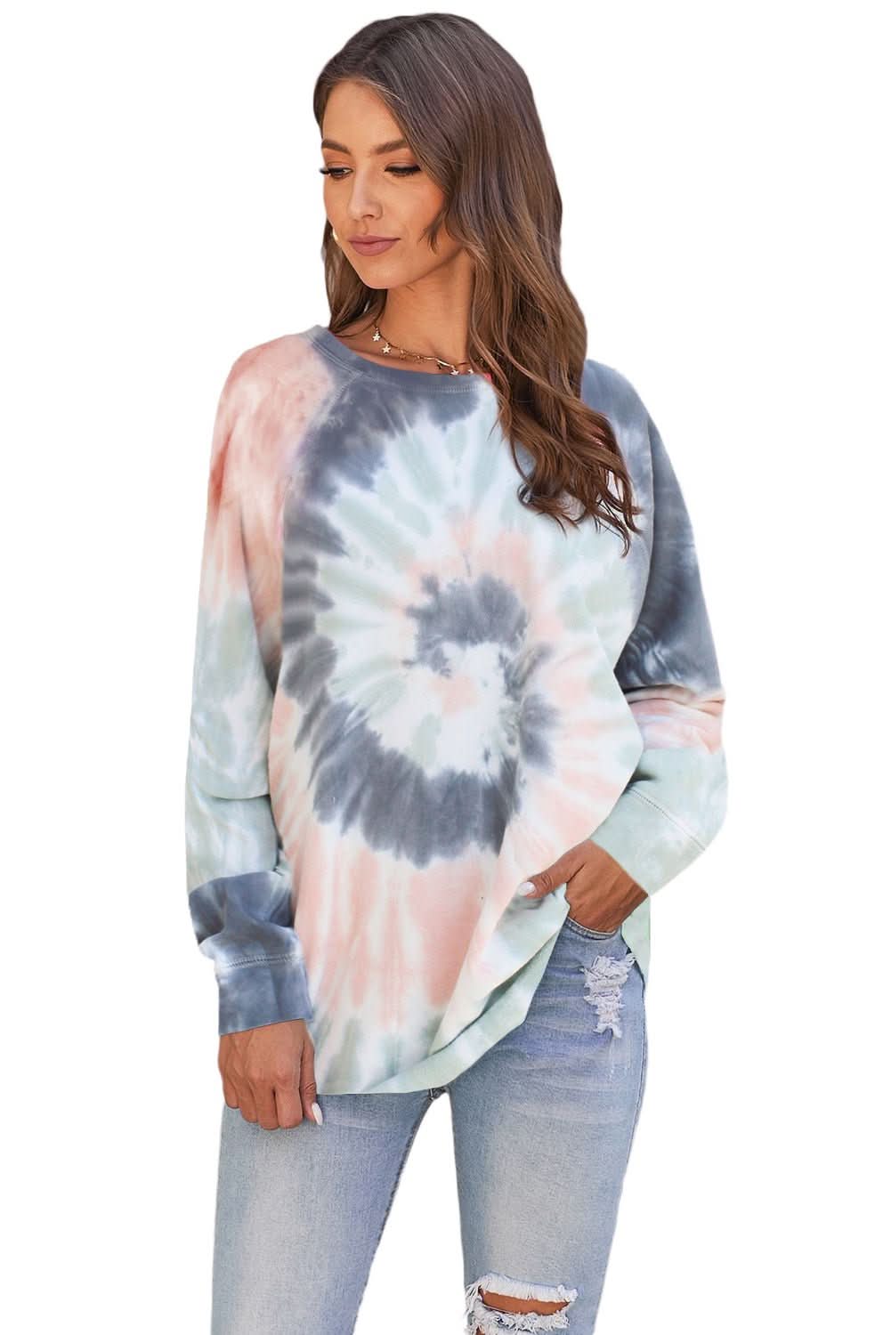Multicolor Ombre Tie Dye Loose Casual Sweatshirt - Wear and Wander