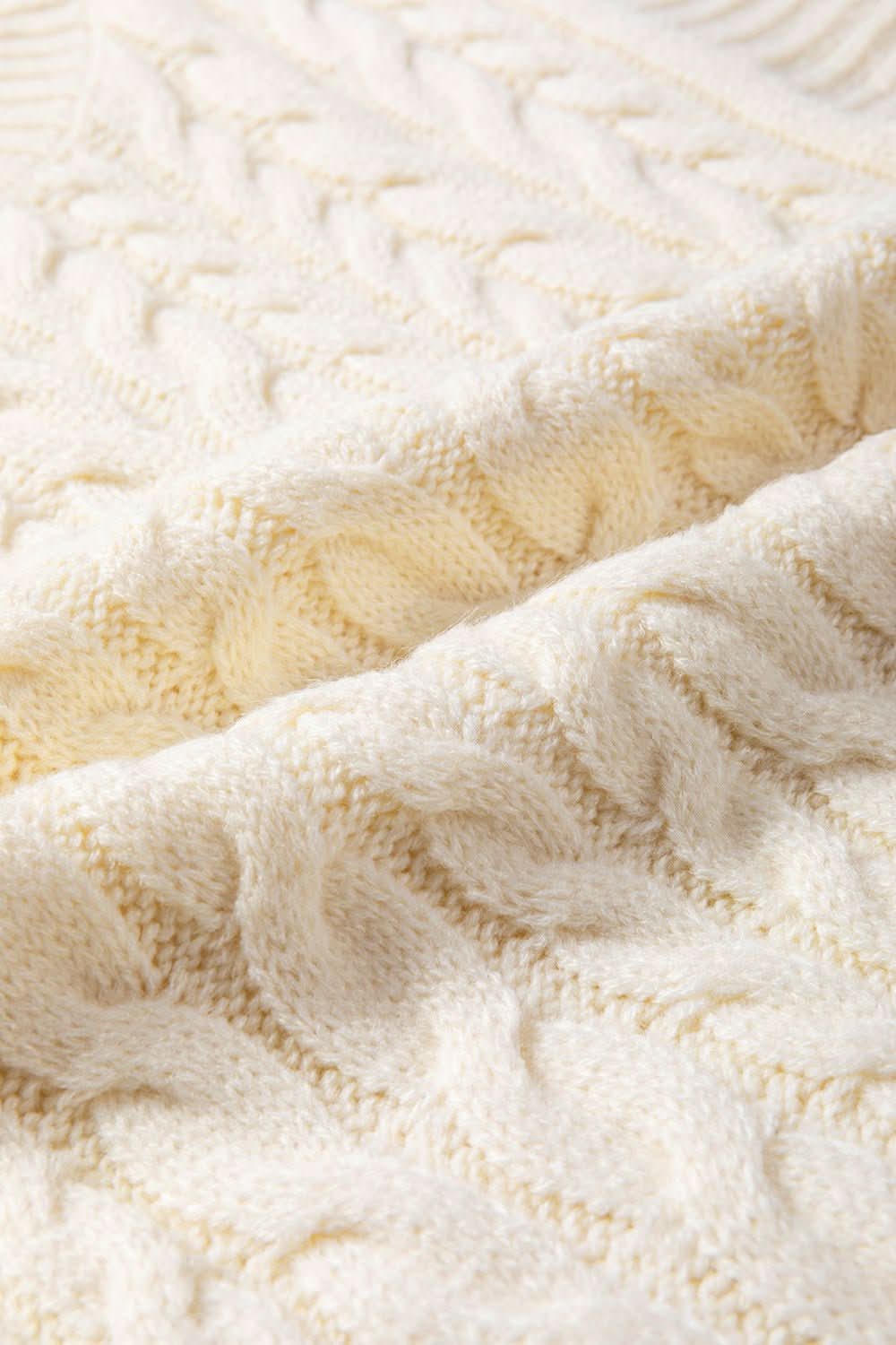 Oatmeal Cable Knit High Neck Sweater Vest - Wear and Wander