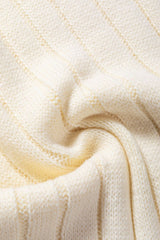 Oatmeal Cable Knit High Neck Sweater Vest - Wear and Wander