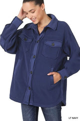 Oversized Basic Fleece Shacket - Wear and Wander