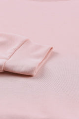 Pink Crew Neck Slit Buttons Sweatshirt - Wear and Wander