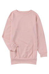 Pink Crew Neck Slit Buttons Sweatshirt - Wear and Wander