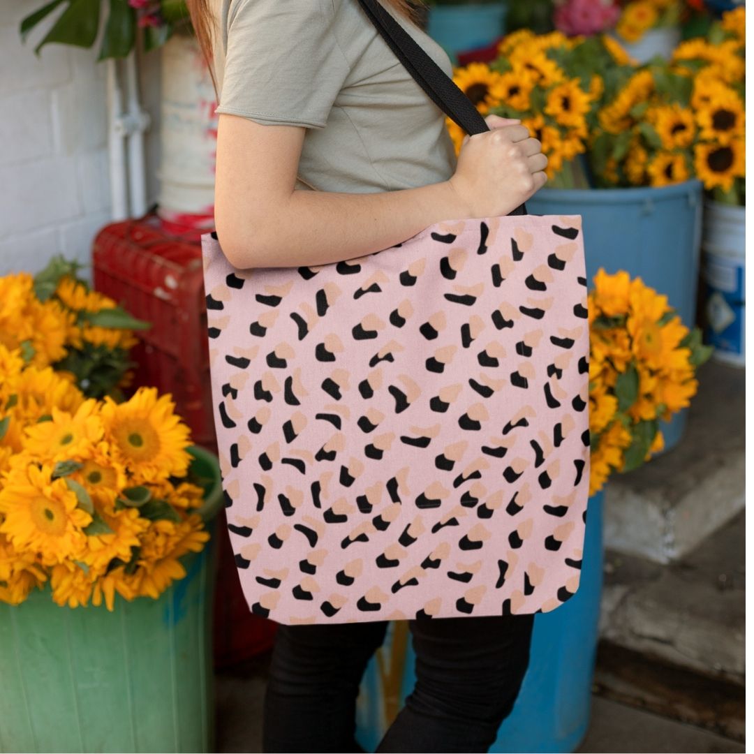 Pink Leopard Print Shopper Tote Bag Medium - Wear n Wander