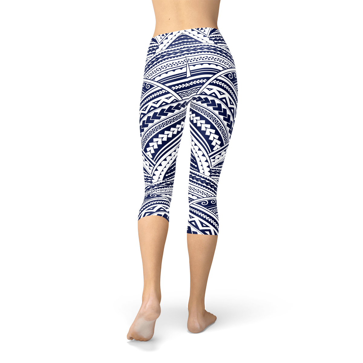 Polynesian Maori Tattoo Capri Leggings - Wear and Wander