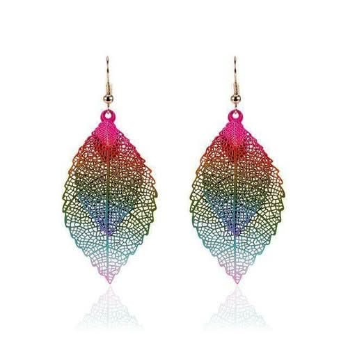 Rainbow Leaf Earrings - Wear and Wander