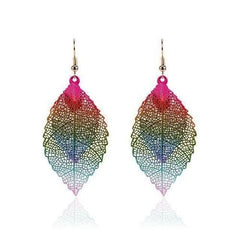 Rainbow Leaf Earrings - Wear and Wander