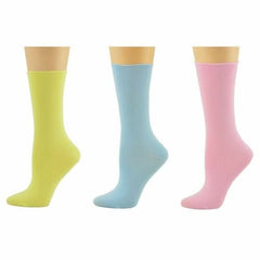 Rayon from Bamboo Roll Top Mid - Calf Crew Socks 3 Pair Pack - Wear and Wander