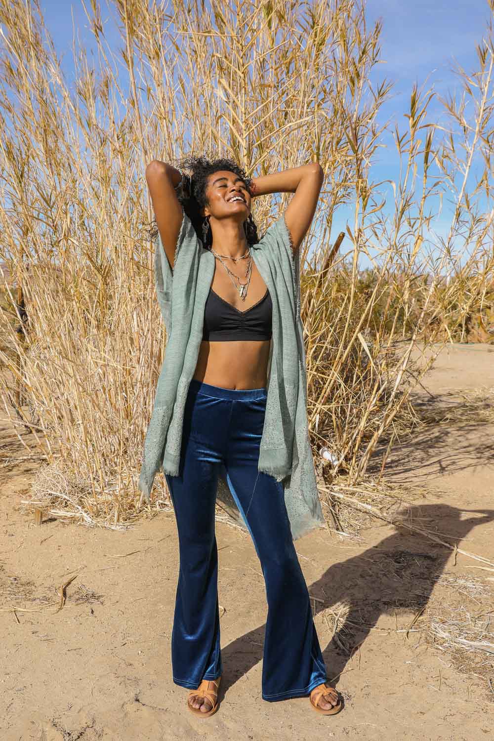 Sequin Detailed Frayed Kimono - Wear and Wander