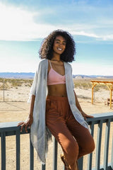 Sequin Detailed Frayed Kimono - Wear and Wander