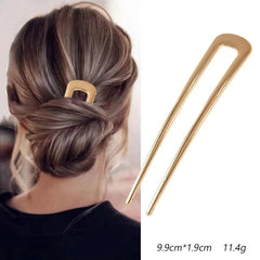 Shell Hairpin Metal U Shaped Hair Pins Hair Fork U French Hair Pin Simple And Fashionable Hair Accessories For Women - Wear and Wander