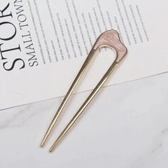 Shell Hairpin Metal U Shaped Hair Pins Hair Fork U French Hair Pin Simple And Fashionable Hair Accessories For Women - Wear and Wander